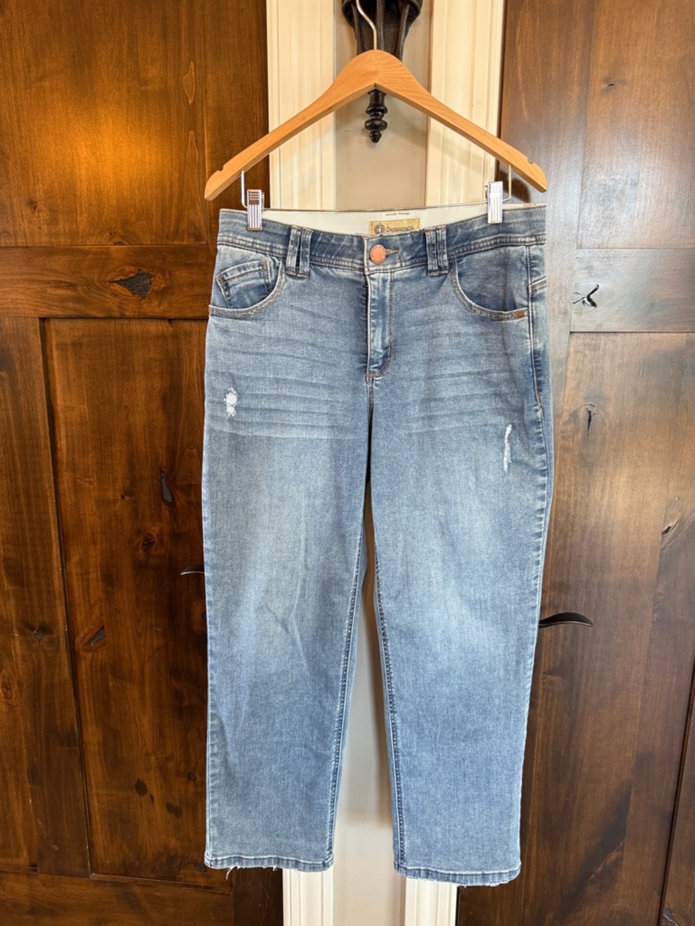Democracy Straight Leg Jeans in Light Blue Wash 8